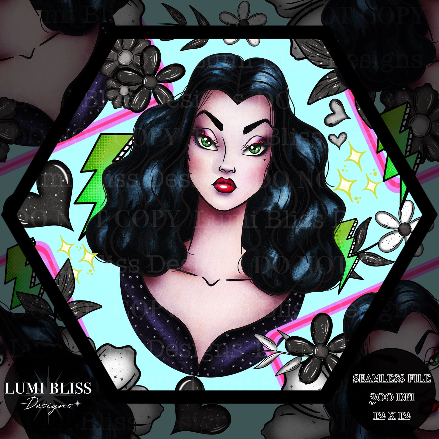 Goth Girls Vampira Seamless