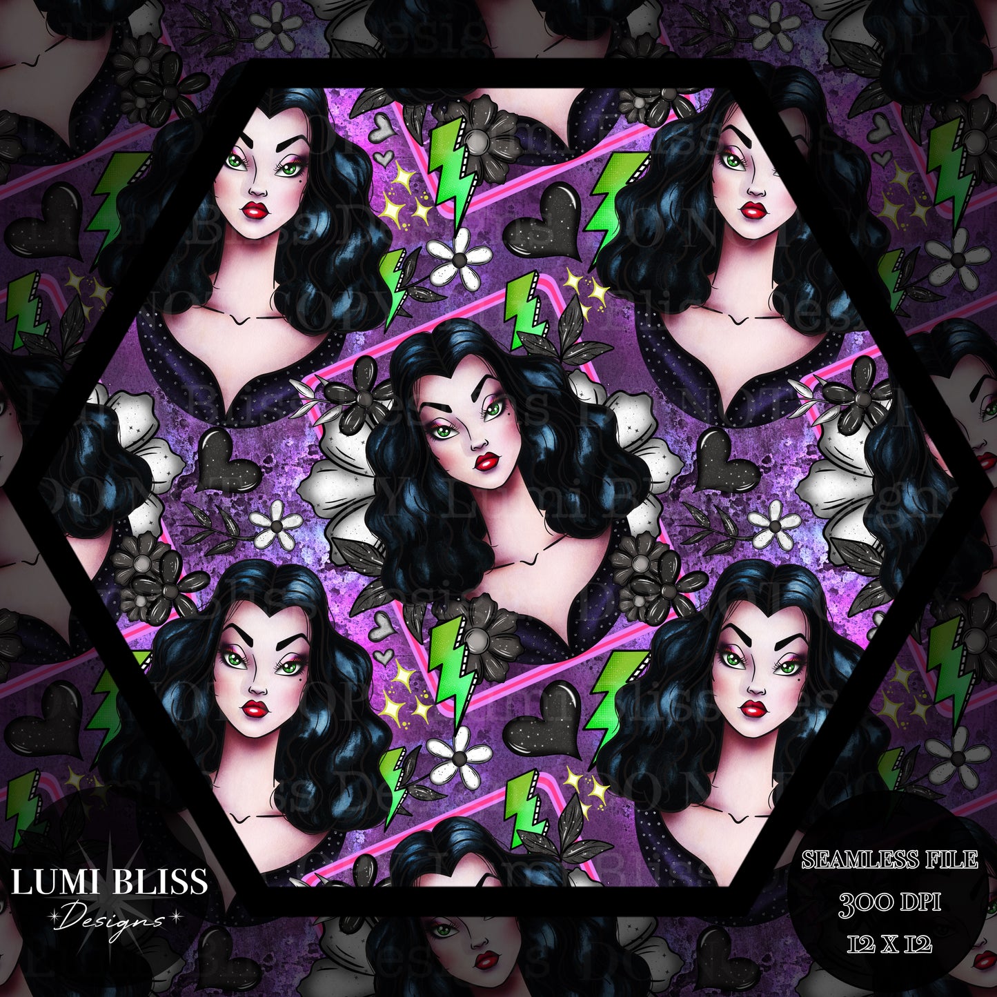 Goth Girls Vampira Seamless