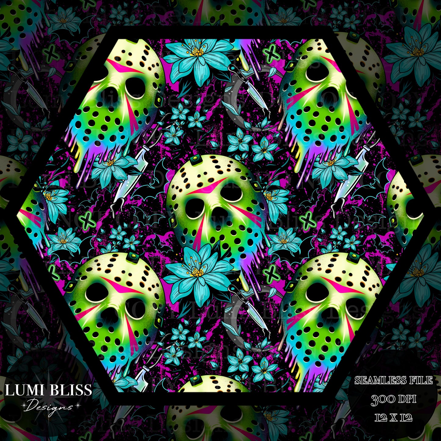Horror Floral Jason Seamless
