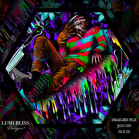 Horror Floral Freddy Seamless