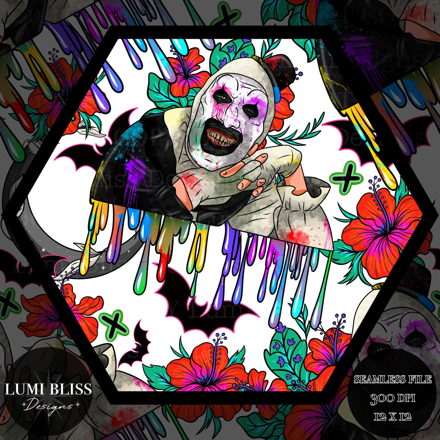 Horror Floral Art Seamless