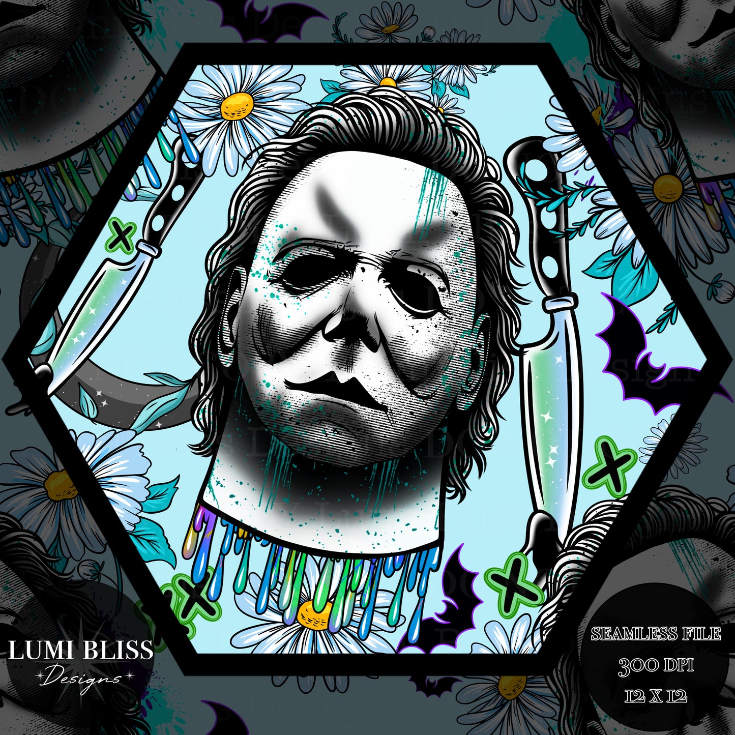 Horror Floral Michael Seamless