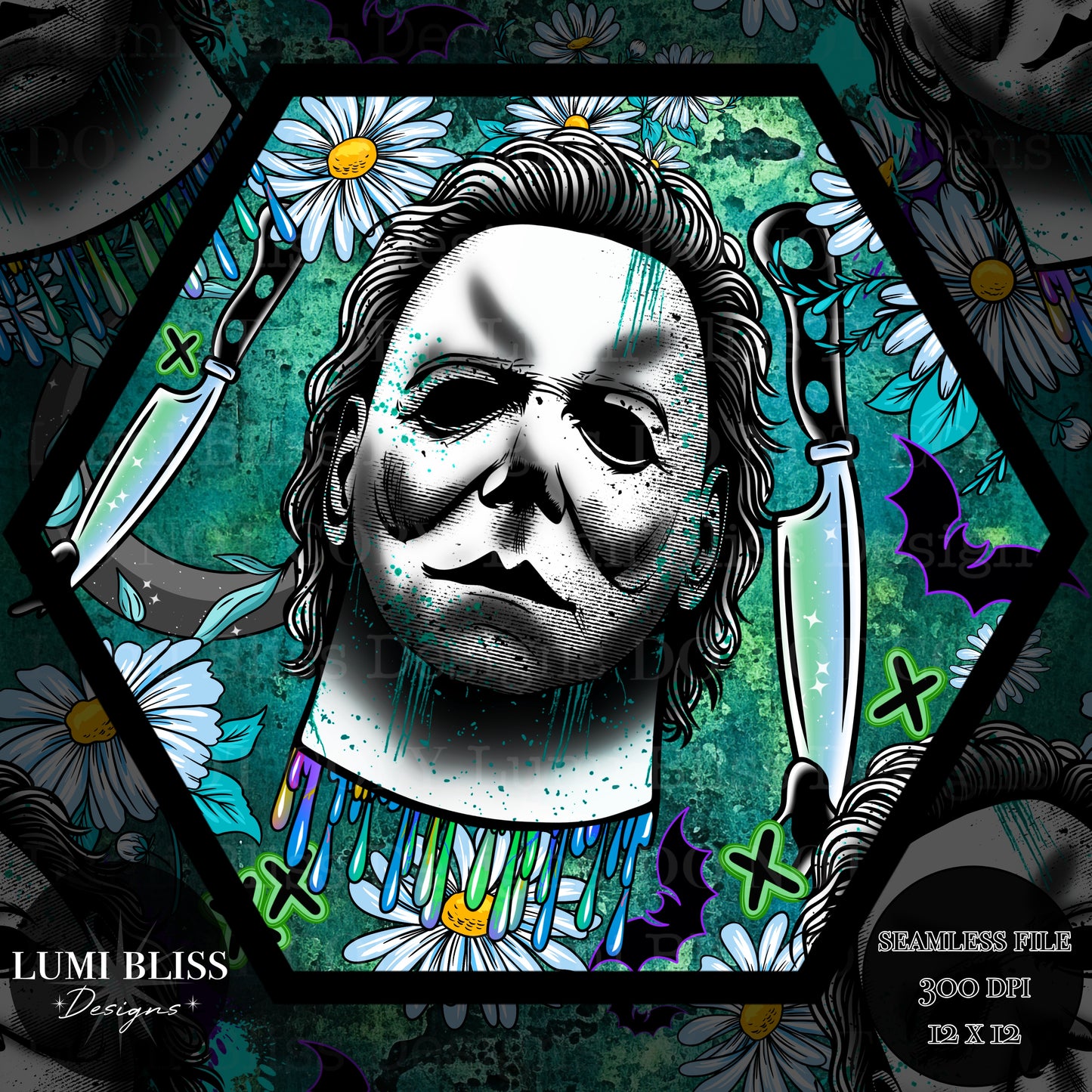 Horror Floral Michael Seamless