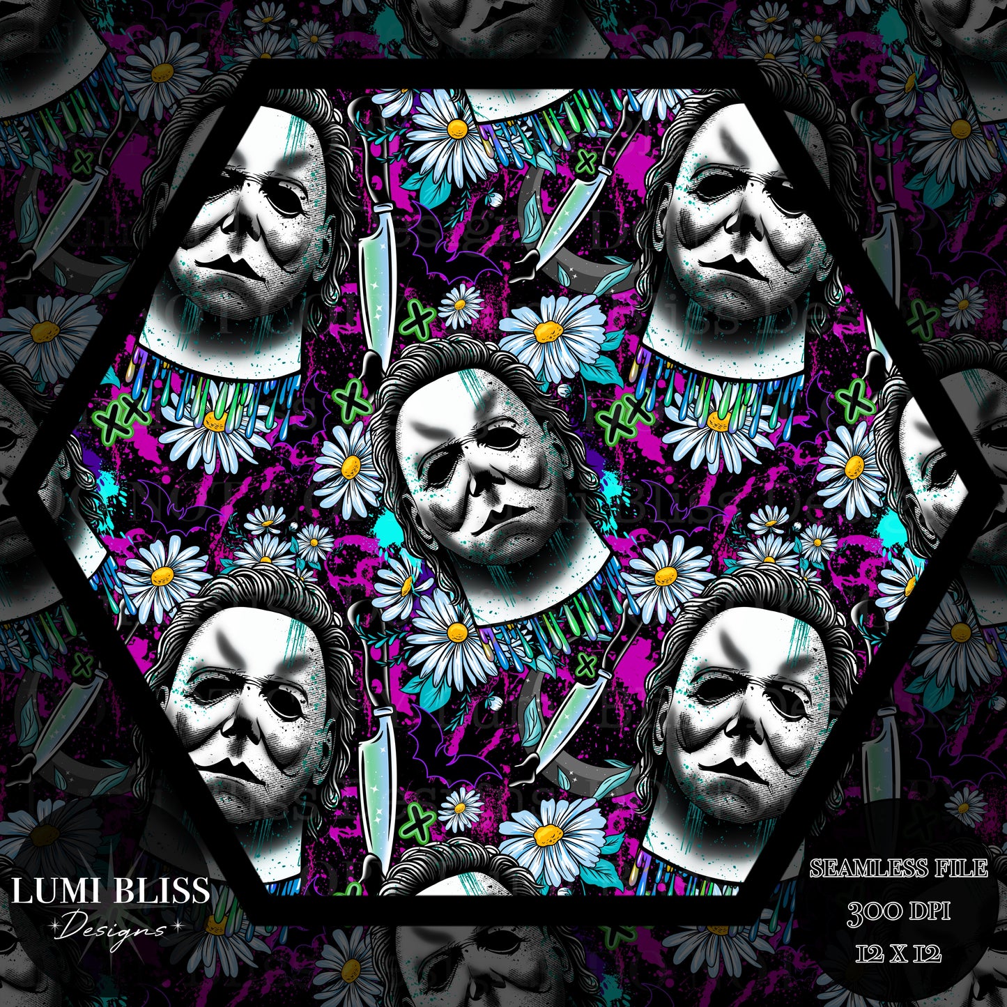 Horror Floral Michael Seamless