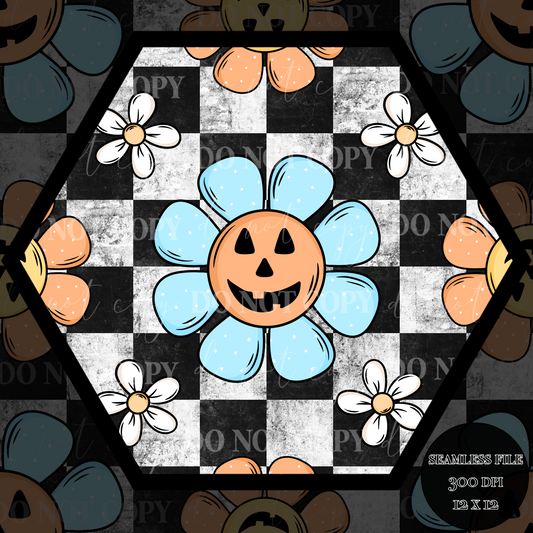 Jack-O-lantern daisy Seamless