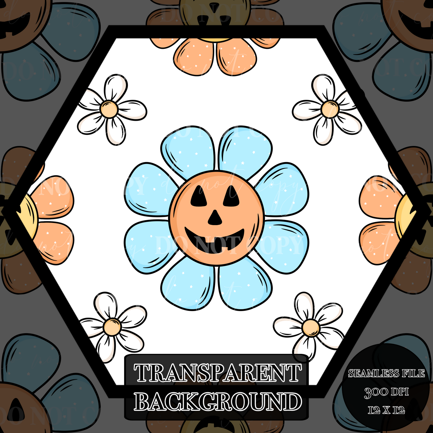 Jack-O-lantern daisy Seamless