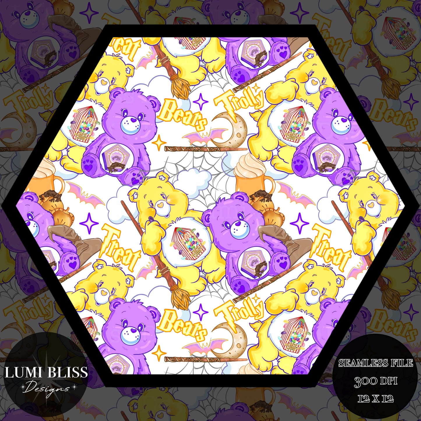 Trolly Treat Bears Seamless