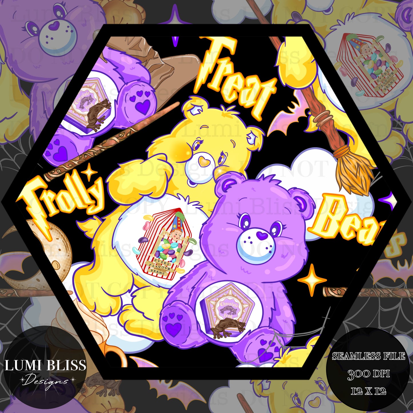 Trolly Treat Bears Seamless