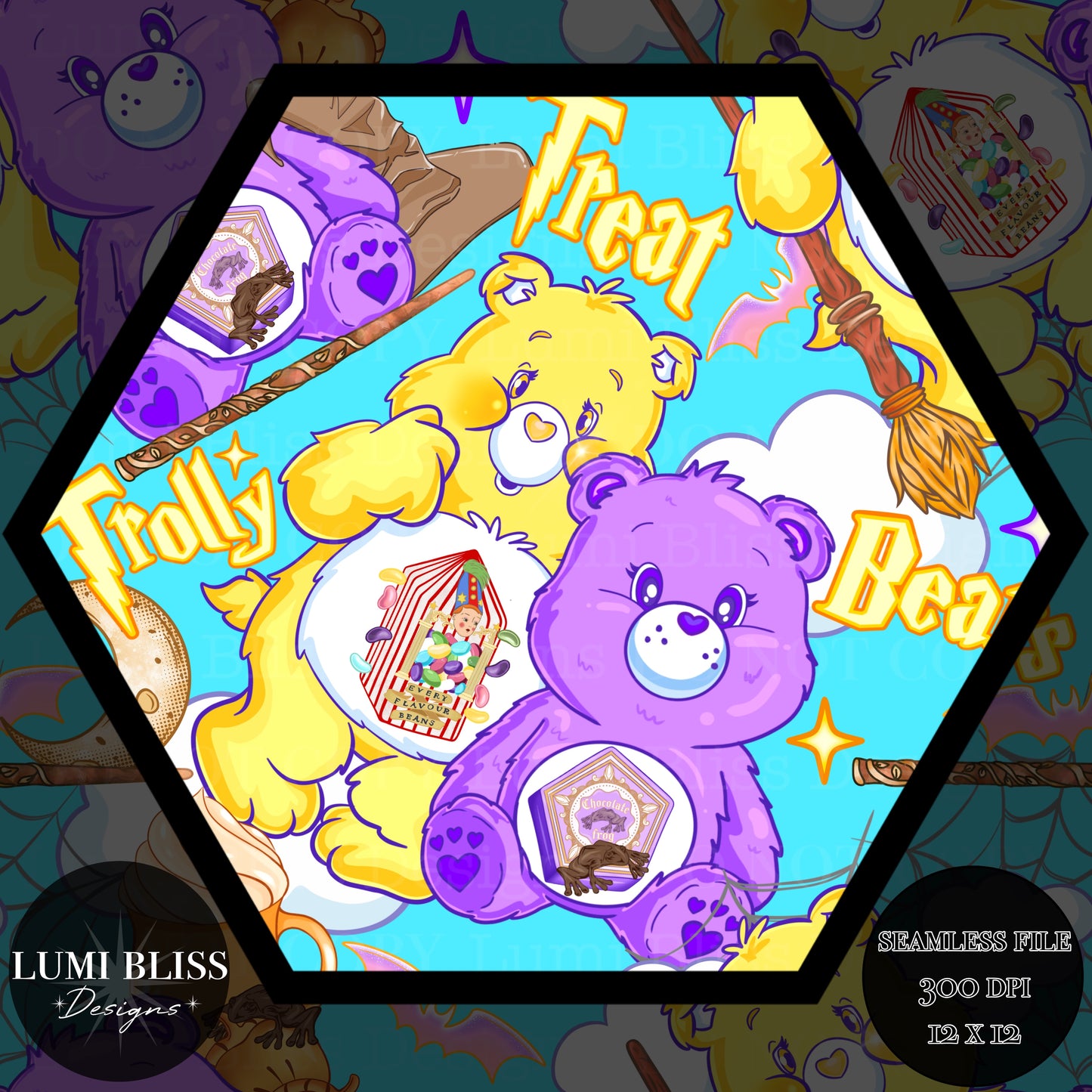 Trolly Treat Bears Seamless