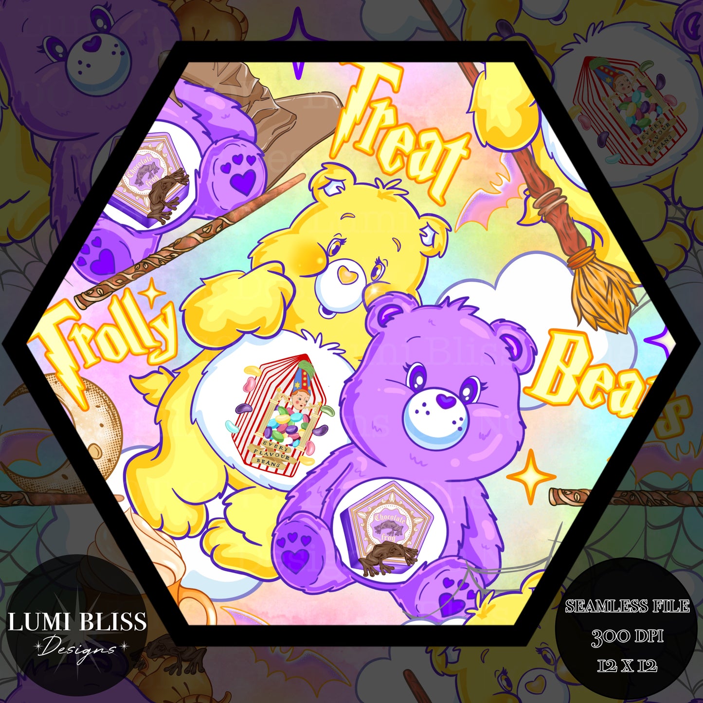 Trolly Treat Bears Seamless