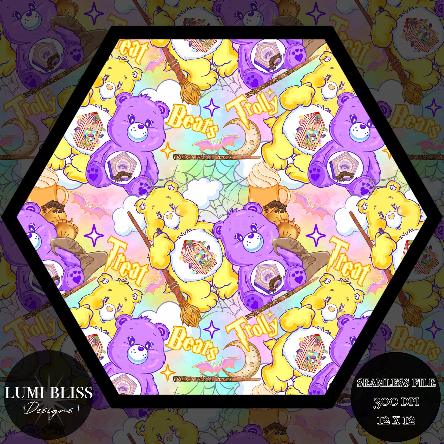 Trolly Treat Bears Seamless