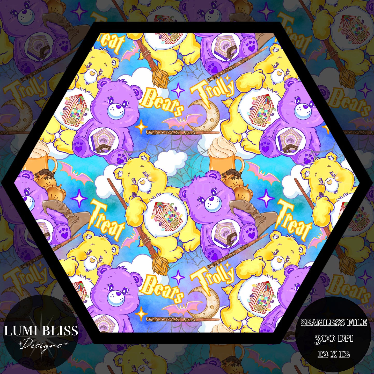Trolly Treat Bears Seamless