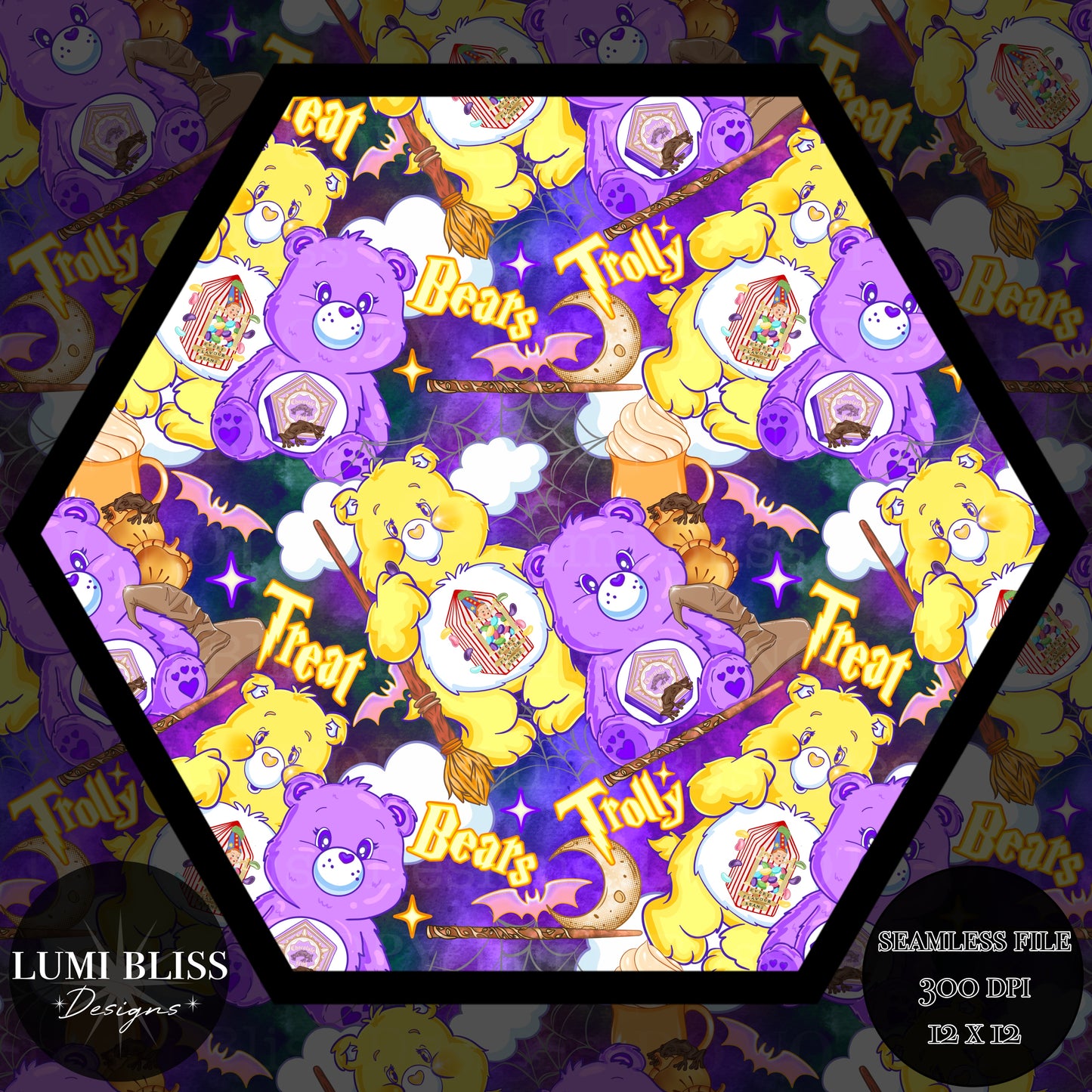 Trolly Treat Bears Seamless
