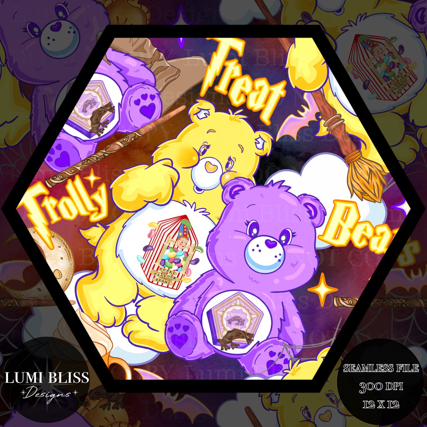 Trolly Treat Bears Seamless
