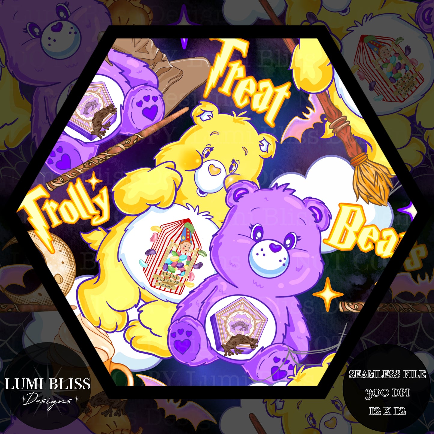 Trolly Treat Bears Seamless