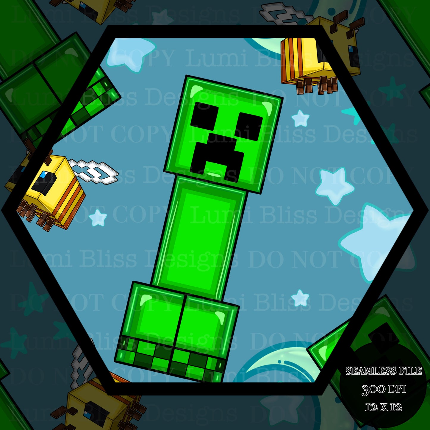 Moon & stars Creeper Seamless