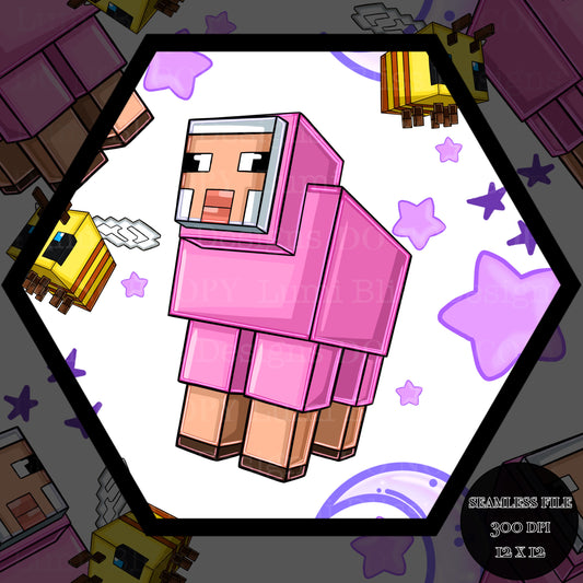 Moon & stars Sheep Seamless