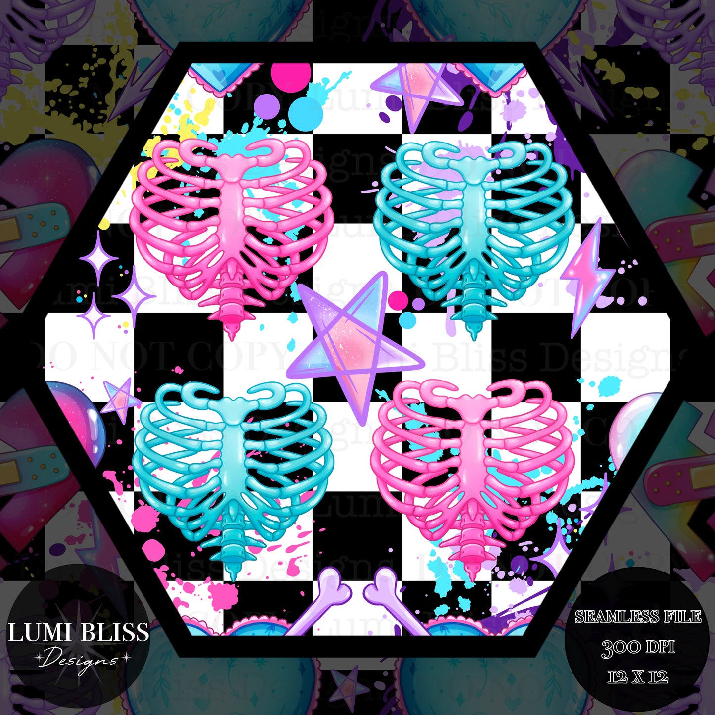 Skellie Hearts Seamless