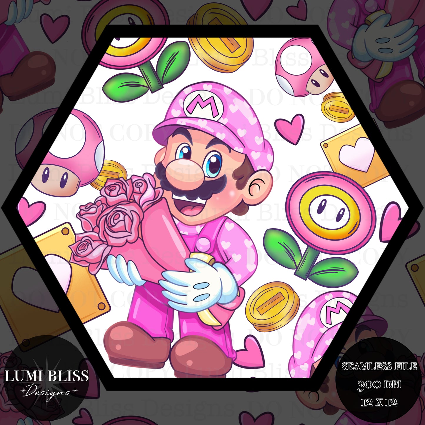 Cupid Mario Vday Seamless