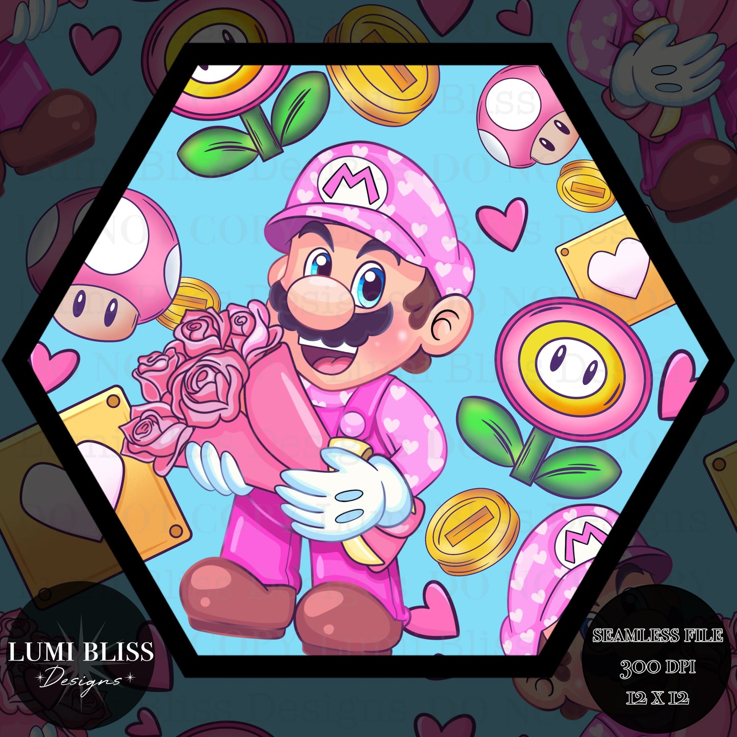 Cupid Mario Vday Seamless