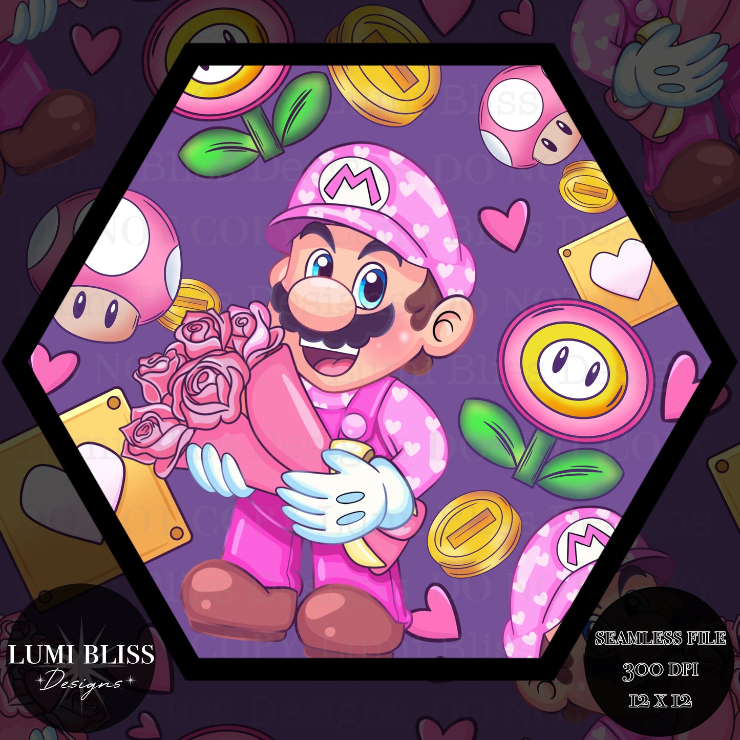 Cupid Mario Vday Seamless