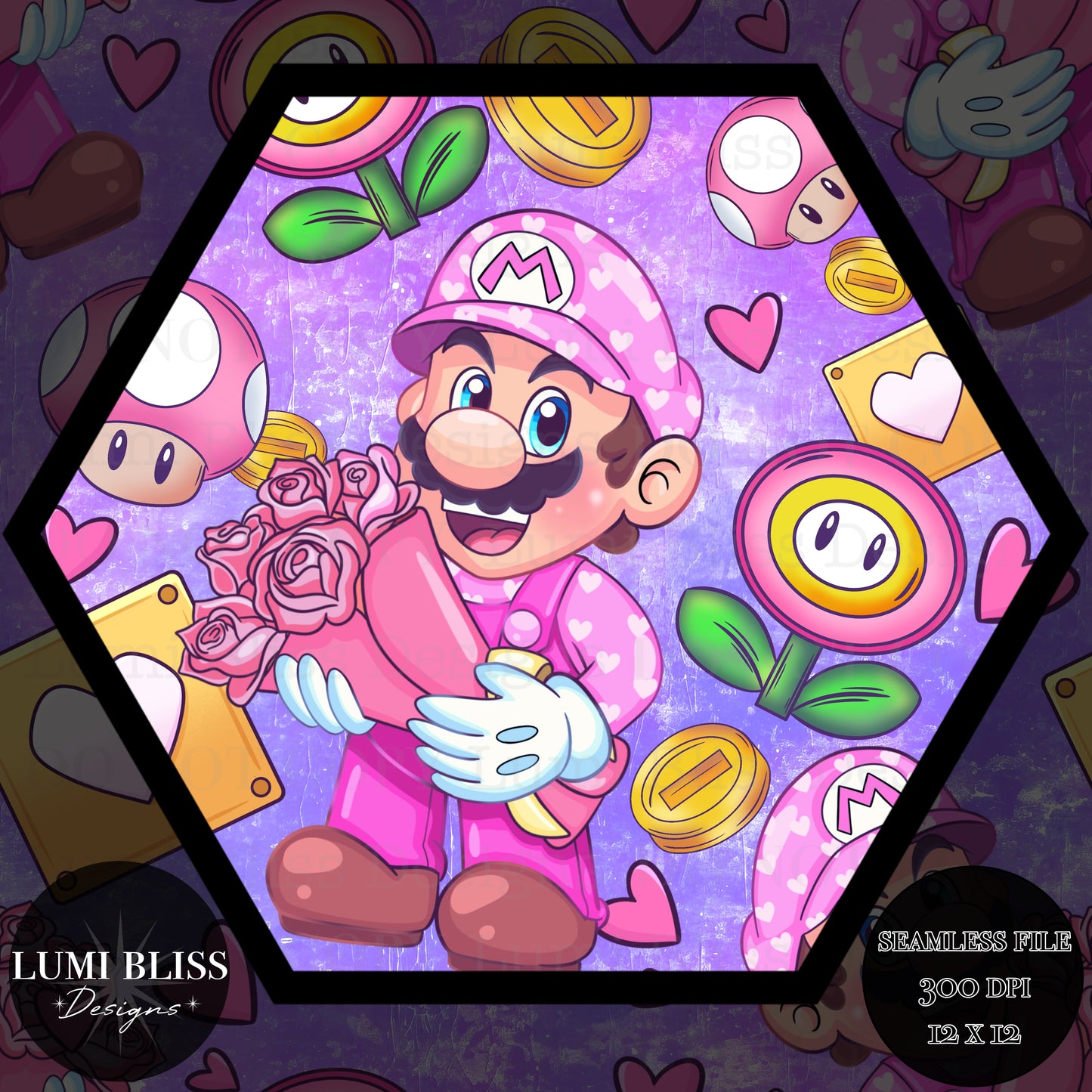 Cupid Mario Vday Seamless
