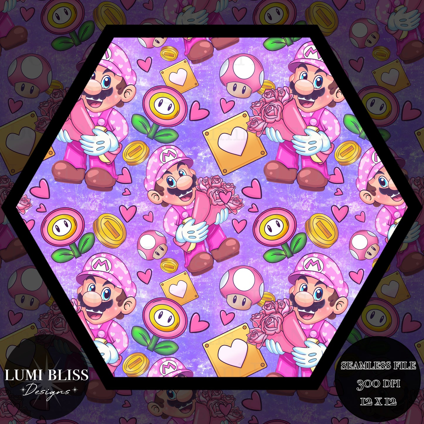 Cupid Mario Vday Seamless